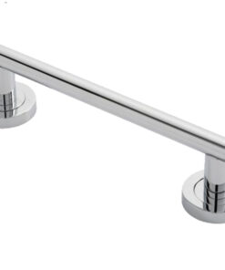 Manital Calla Pull Handle On Rose (200mm C/C), Polished Chrome