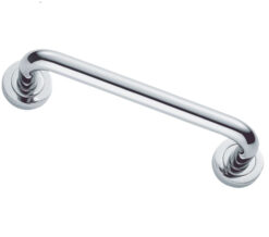 Manital Studio H Pull Handle On Rose (230mm C/C), Polished Chrome