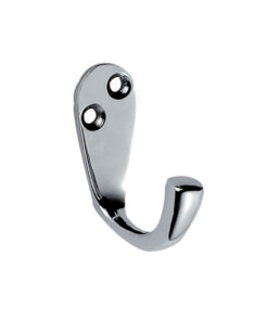 Victorian Single Robe Hook, Polished Chrome
