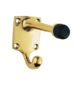 Hat And Coat Hook With Rubber Buffer, Polished Brass