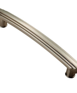 Fingertip Art Deco Style Cabinet Pull Handle (160mm C/C), Satin Nickel