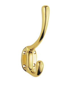 Heavyweight Hat And Coat Hook, Polished Brass