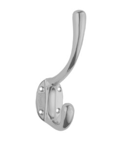 Heavyweight Hat And Coat Hook, Satin Chrome