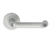 Manital Studio H Door Handles On Round Rose, Satin Chrome (sold in pairs)