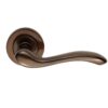 Manital Apollo Door Handles On Round Rose, Dark Bronze (sold in pairs)