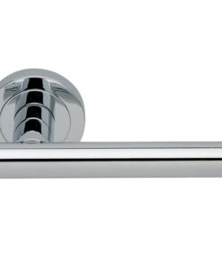 Manital Calla Door Handles On Round Rose, Polished Chrome (sold in pairs)