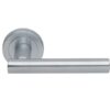 Manital Calla Door Handles On Round Rose, Satin Chrome (sold in pairs)