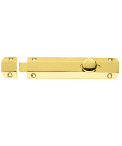 Surface Mounted Door Bolt, Polished Brass