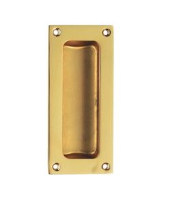 Fingertip Flush Pull Handles (102mm x 45mm), Polished Brass