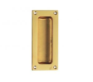 Fingertip Flush Pull Handles (102mm x 45mm), Polished Brass