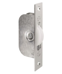 Galvanised Sash Window Axle Pulley (Square Forend), Polished Chrome With Nylon Wheel