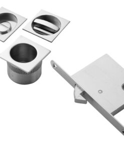 Manital Square Sliding Door Set With WC Turn, Flush Pull & Lock, Various Finishes