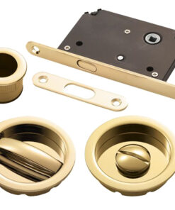 Manital Sliding Door Set With WC Turn, Flush Pull & Lock, Various Finishes