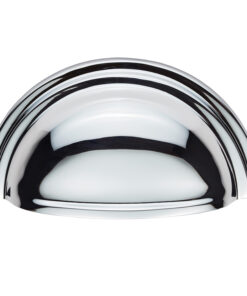 Fingertip Victorian Cup Pull Handles (76mm C/C), Polished Chrome