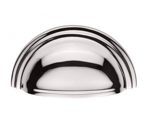 Fingertip Victorian Cup Pull Handles (76mm C/C), Polished Nickel