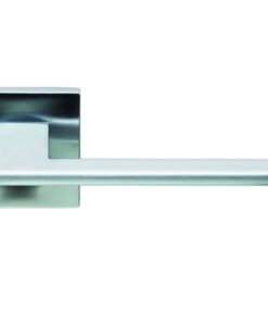 Cebi Sea Door Handles On Square Rose, Satin Chrome (sold in pairs)