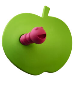 Cebi Joy Collection Apple Cabinet Knob, Green & Pink