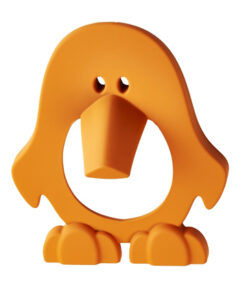 Cebi Joy Collection Penguin Cabinet Knob, Orange