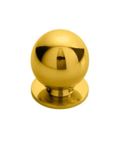 Fingertip Ball Cupboard Knob, Polished Brass