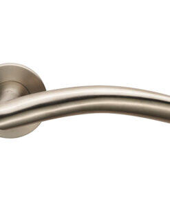 Eurospec Metro Door Handles On Slim Fit 6mm Rose - Grade 304 Satin Stainless Steel