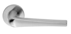 Eurospec Shaped Stainless Steel Door Handles - Satin Stainless Steel  (sold in pairs)