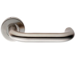Eurospec Nera Return To Door Handles On Slim Fit 6mm Rose - Grade 304 Satin Stainless Steel  (sold in pairs)
