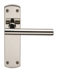 Eurospec T-Bar Stainless Steel Door Handles On Backplates, Polished Stainless Steel (sold in pairs)