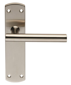 Eurospec T-Bar Stainless Steel Door Handles On Backplates, Satin Stainless Steel (sold in pairs)