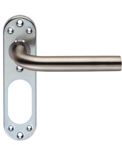 Eurospec Stainless Steel Straight Lever On Inner Backplate, Satin Stainless Steel  (sold in pairs)