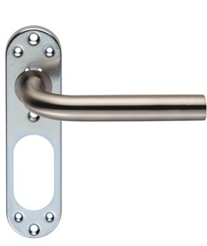 Eurospec Stainless Steel Straight Lever On Inner Backplate, Satin Stainless Steel (sold in pairs)