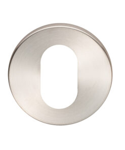 Eurospec Oval Profile Stainless Steel Escutcheons (6mm Rose), Satin Stainless Steel
