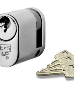 Eurospec MP5 Oval Profile British Standard 5 Pin Single Cylinders, (Various Sizes) Polished Chrome