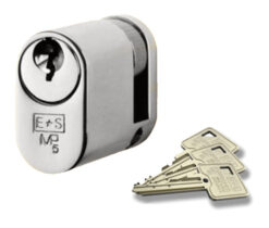 Eurospec MP5 Oval Profile British Standard 5 Pin Single Cylinders, (Various Sizes) Satin Chrome