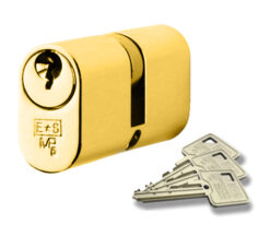 Eurospec MP5 Oval Profile British Standard 5 Pin Double Cylinders, (Various Sizes) Polished Brass