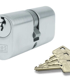 Eurospec MP5 Oval Profile British Standard 5 Pin Double Cylinders, (Various Sizes) Satin Chrome