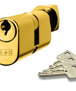 Eurospec MP5 Oval Profile British Standard 5 Pin Double Cylinder and Turn, (Various Sizes) Polished Brass