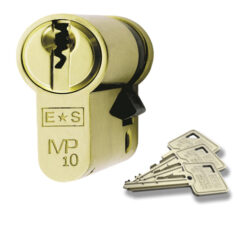 Eurospec MP10 Euro Profile British Standard 10 Pin Single Cylinders, (Various Sizes) Polished Brass