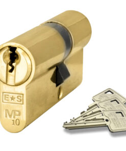 Eurospec MP10 Euro Profile British Standard 10 Pin 'Offset' Double Cylinders, (Various Sizes) Polished Brass