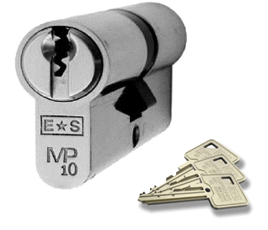 Eurospec MP10 Euro Profile British Standard 10 Pin Double Cylinders, (Various Sizes) Satin Chrome