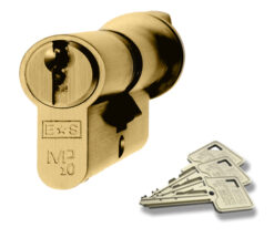 Eurospec MP10 Euro Profile British Standard 10 Pin Cylinders And Turn, (Various Sizes) Polished Brass