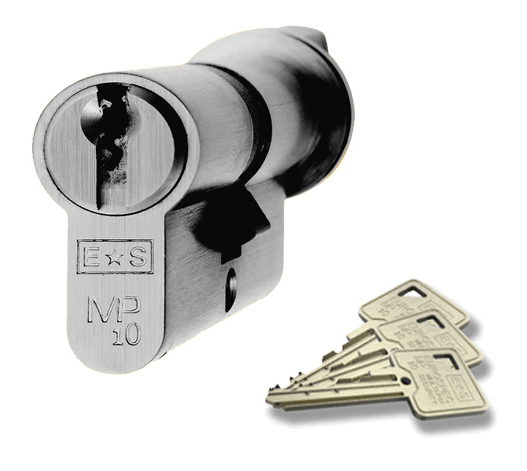 Eurospec MP10 Euro Profile British Standard 10 Pin Cylinders And Turn, (Various Sizes) Polished Chrome