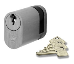 Eurospec MP5 Oval Profile British Standard 5 Pin Single Cylinders, (Various Sizes) Silver