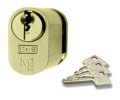 Eurospec MP10 Oval Profile British Standard 10 Pin Single Cylinders, (Various Sizes) Polished Brass