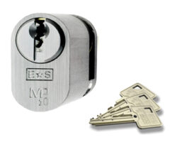 Eurospec MP10 Oval Profile British Standard 10 Pin Single Cylinders, (Various Sizes) Polished Chrome