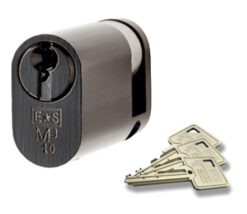 Eurospec MP10 Oval Profile British Standard 10 Pin Single Cylinders, (46mm) Black