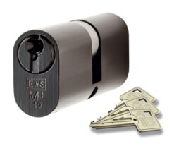 Eurospec MP10 Oval Profile British Standard 10 Pin Double Cylinders, (Various Sizes) Black