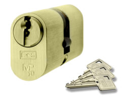 Eurospec MP10 Oval Profile British Standard 10 Pin Double Cylinders, (Various Sizes) Polished Brass