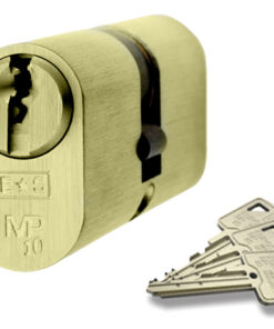 Eurospec MP10 Oval Profile British Standard 10 Pin Double Cylinders, (Various Sizes) Polished Brass