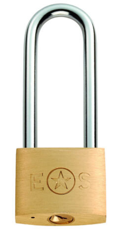 Eurospec Long Shackle Brass Padlock, 38mm or 50mm (Keyed To Differ)