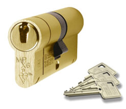 Eurospec MPx6 Euro Profile British Standard 6 Pin Double Cylinders (Various Sizes), Polished Brass